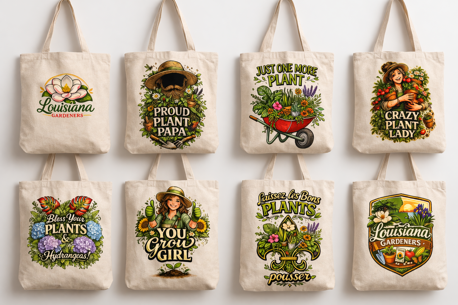 Louisiana Gardeners Canvas Tote Collection – Choose Your Design